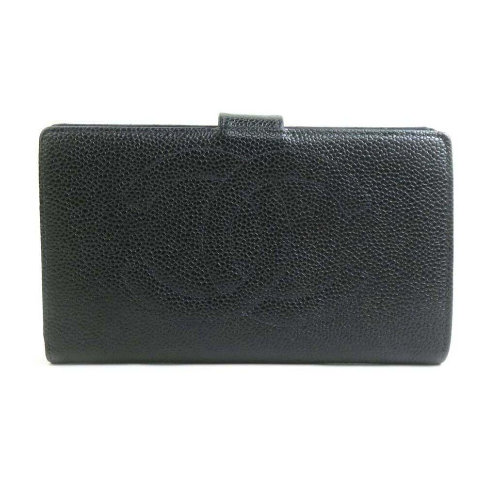 CHANEL Black Caviar Leather Wallet
